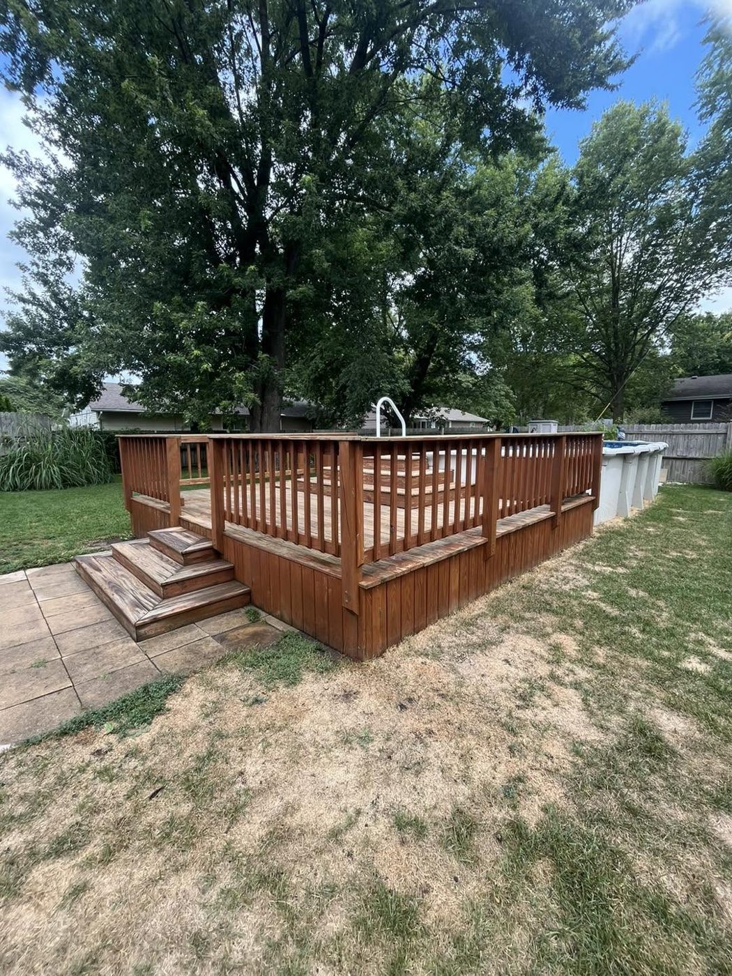 Pool deck restored and stained
